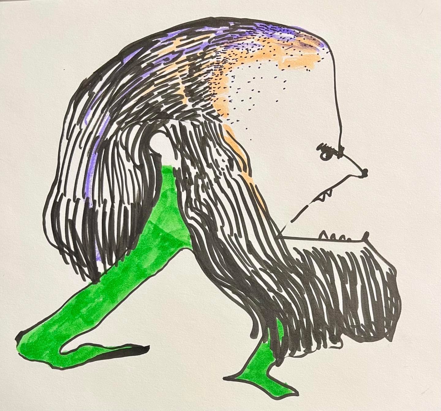 Drawing No. 2,030, 'Try as he might, Haden couldn't grow a mustache.', posted JAN 5, 2025