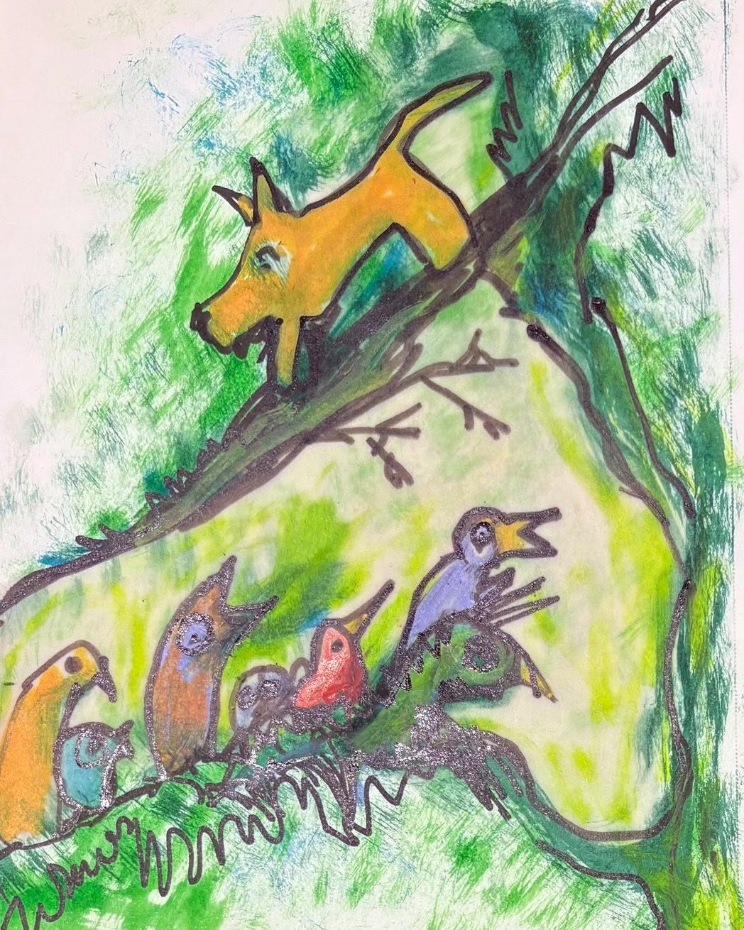 Drawing No. 2,671, 'Bobo's throaty WOOF was exactly the bass voice that the forest chorale had needed.', posted AUG 7, 2026