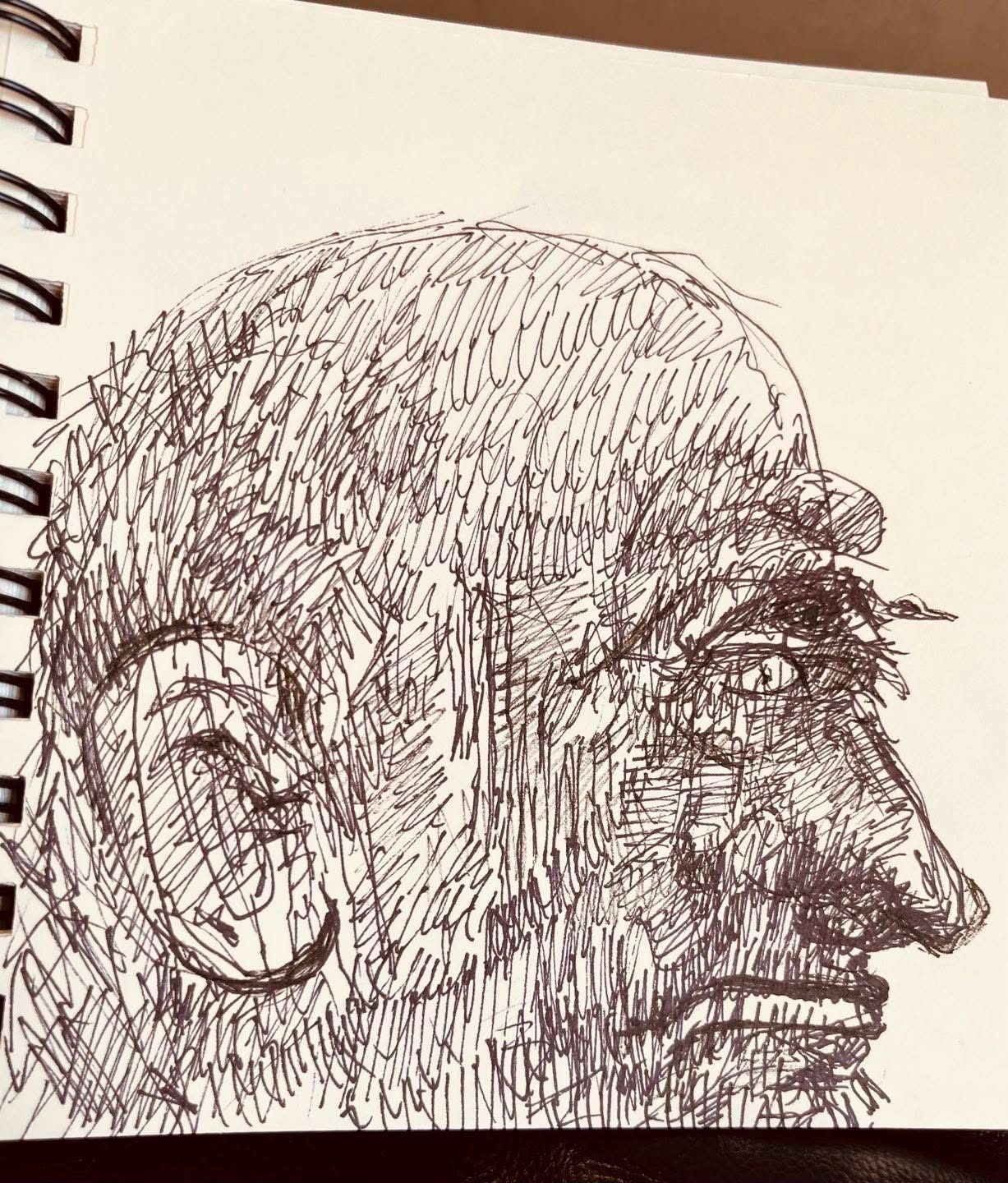 Drawing No. 1,692, 'Fitch and his barber had secrets.', posted FEB 22, 2024