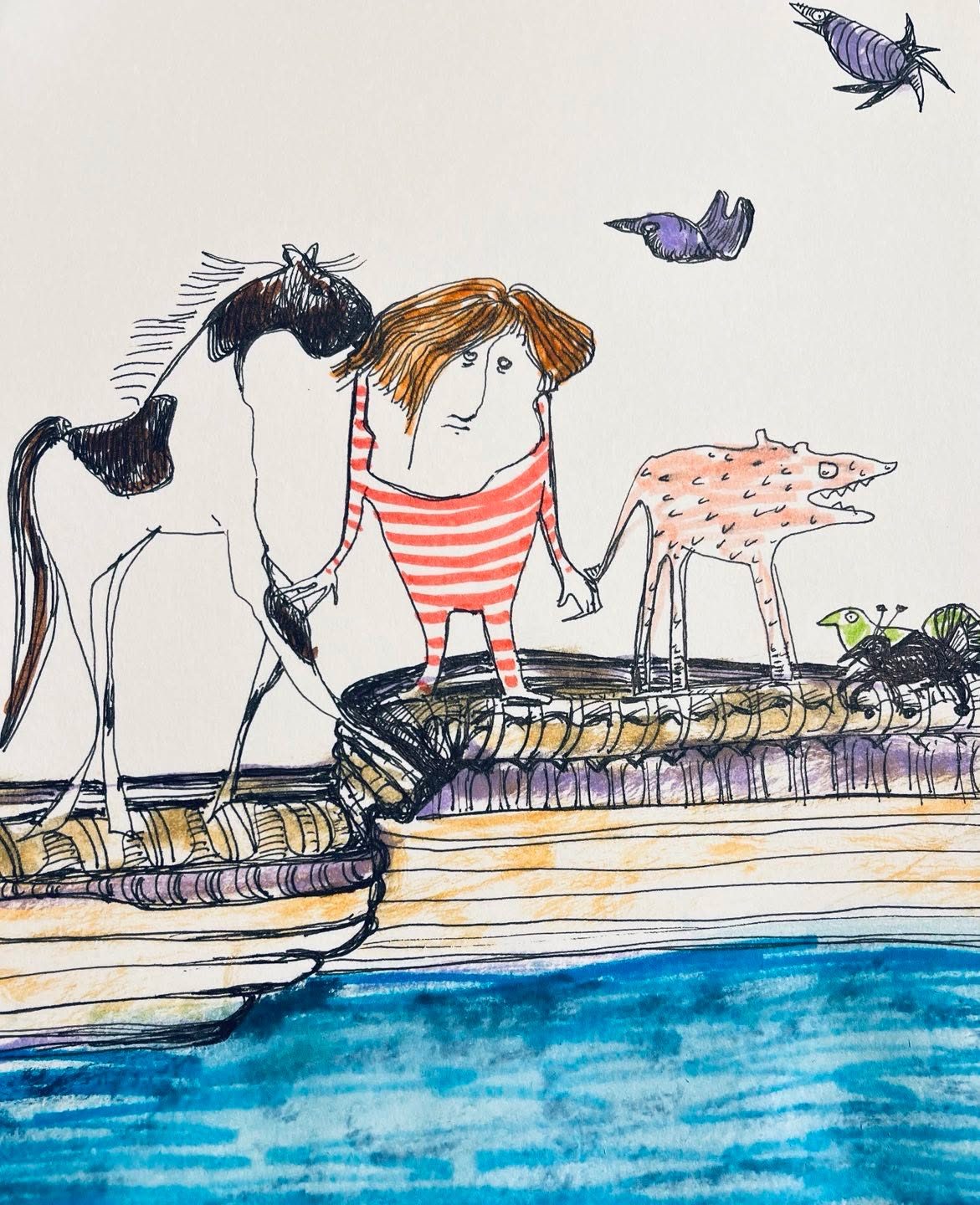 Drawing No. 1,518, 'Dobbin loved to smell Riordan's New Mown Hay shampoo.', posted SEP 12, 2023