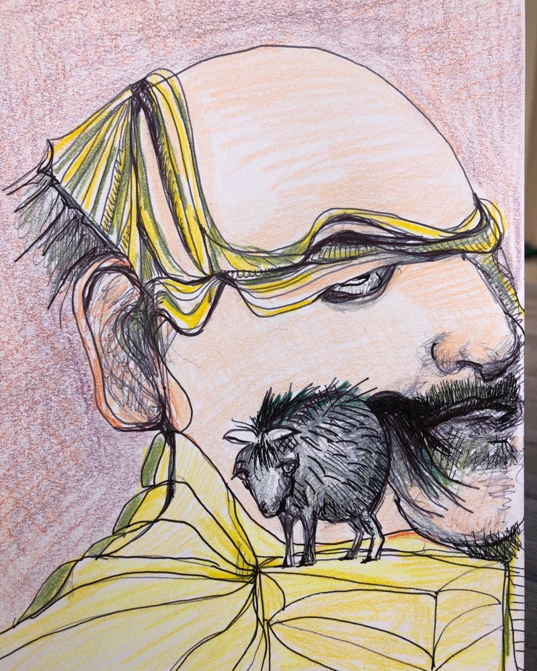 Drawing No. 71, 'Morty loved his bulkier new mustache', posted SEP 17, 2019