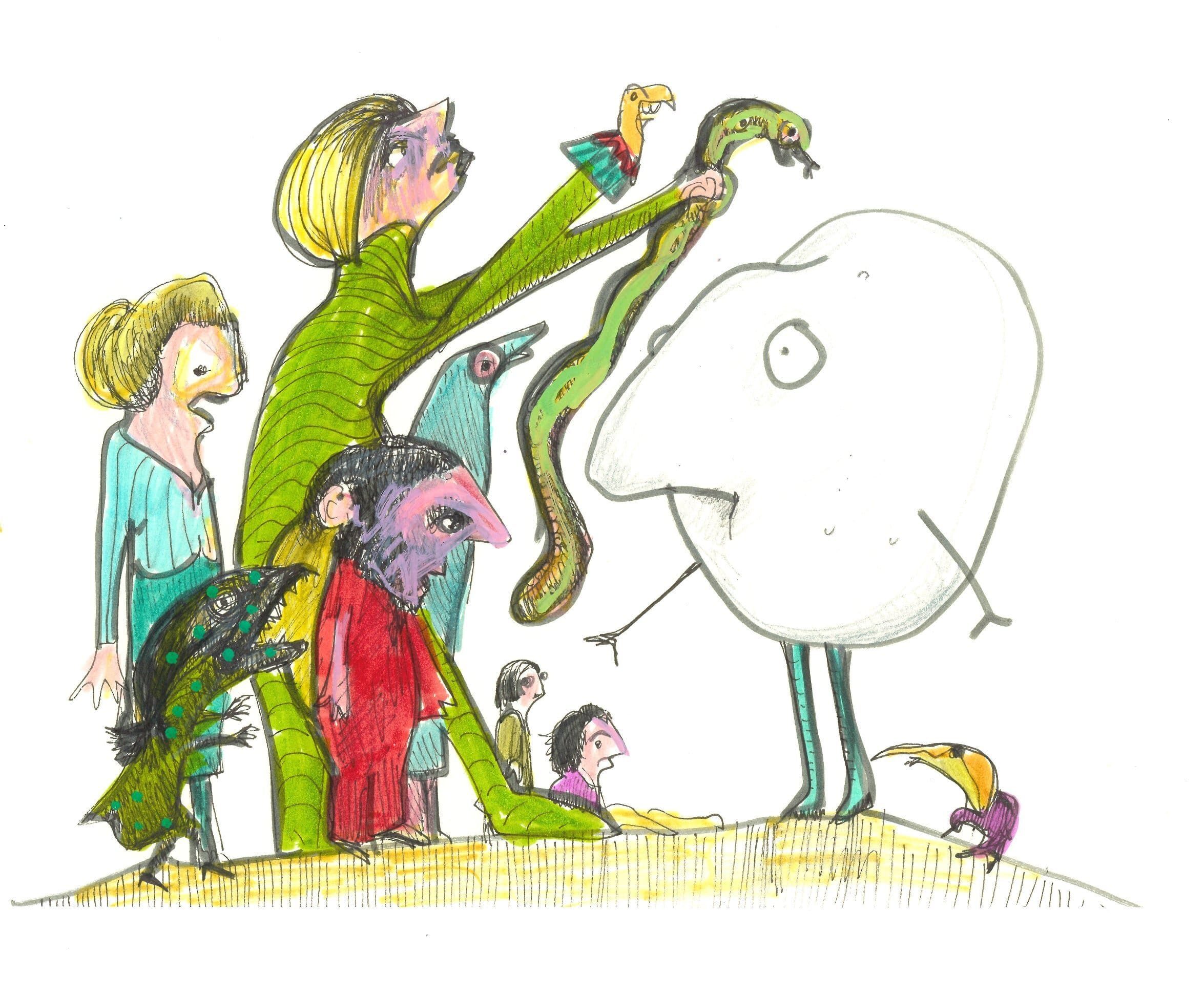 Drawing No. 1,605, 'Helping Herbie', posted NOV 29, 2023