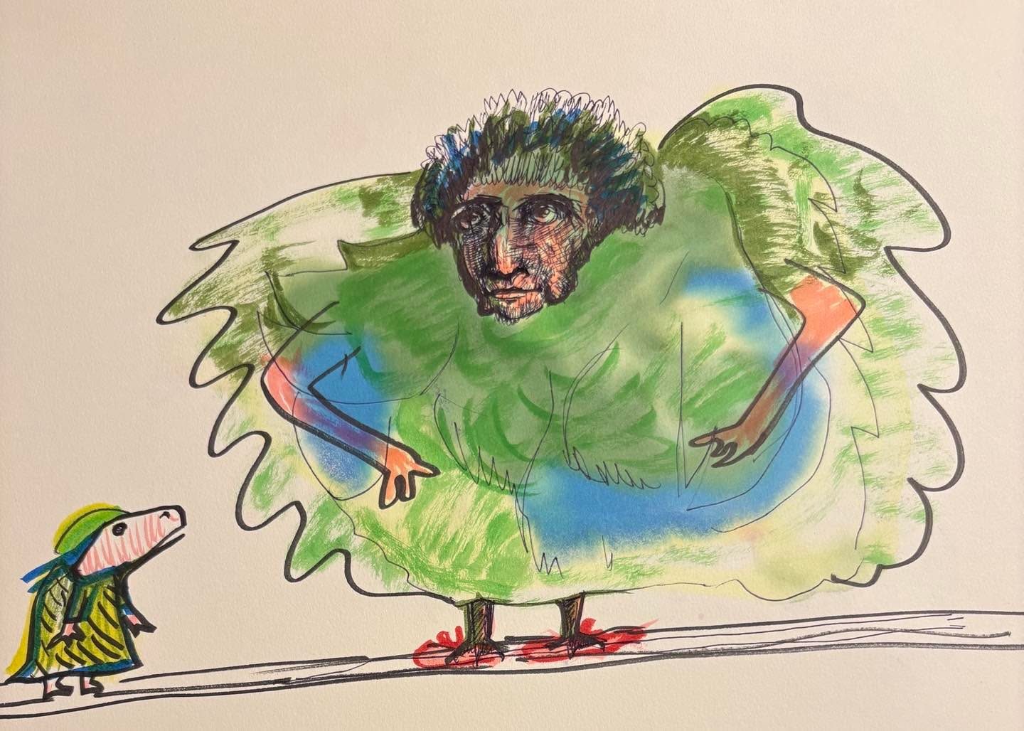 Drawing No. 2,635, 'Late in life, Aunt Lulu fell in love with floofy fabrics.', posted JUL 5, 2026