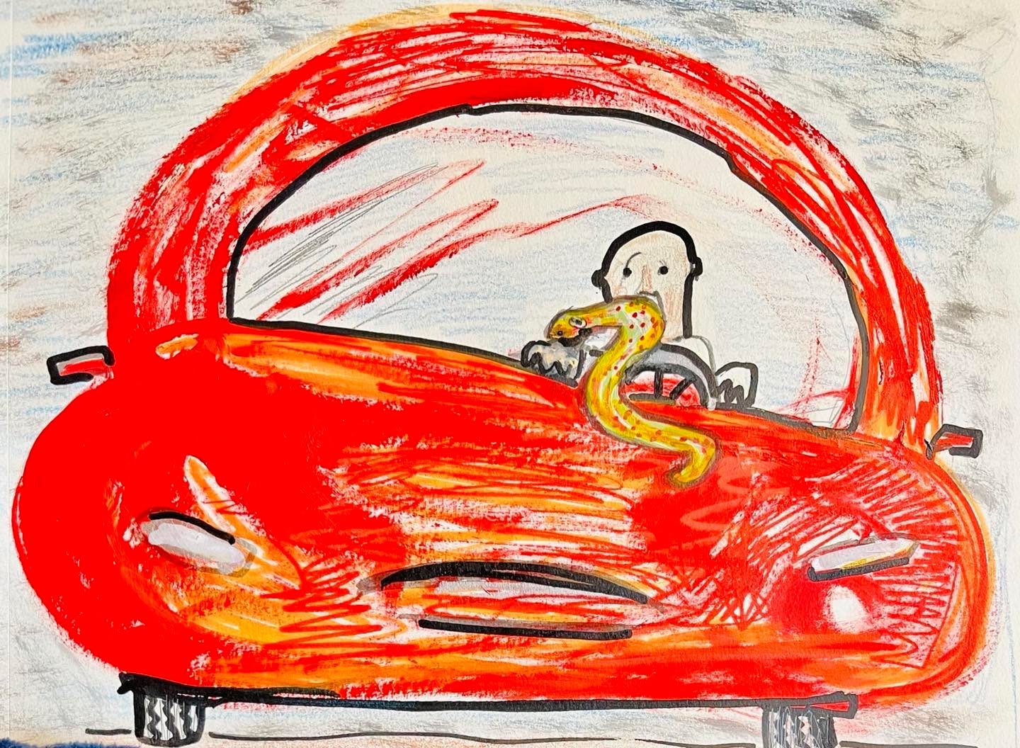 Drawing No. 1,035, 'Brainard had no clue how to make Barbara get in the car and stop crying.', posted MAY 27, 2022