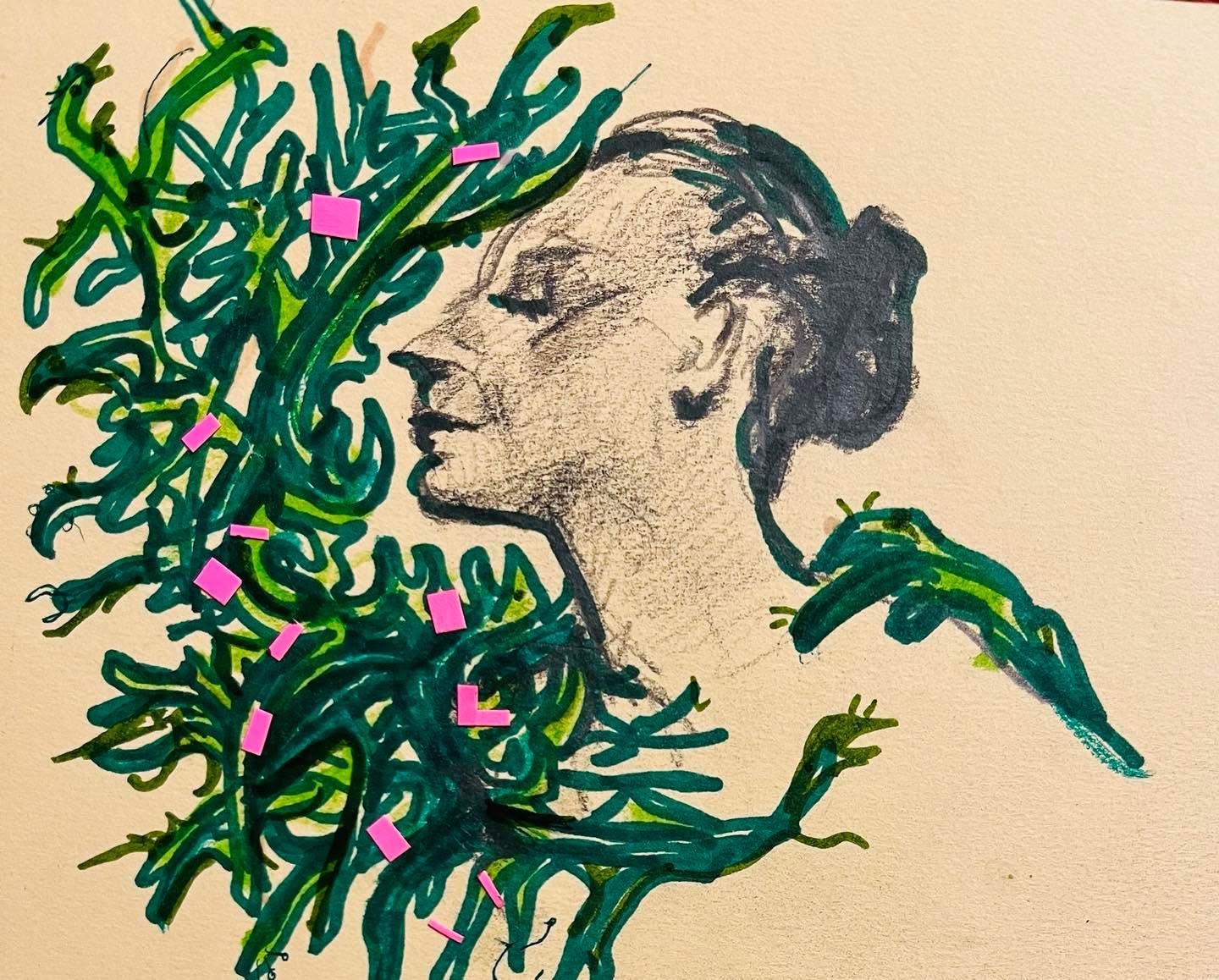 Drawing No. 1,830, 'Mrs. Renfrew was deeply attached to her climbing roses.', posted JUL 1, 2024