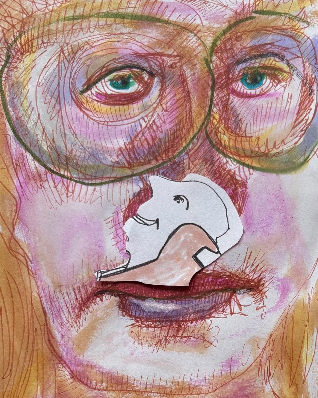 Drawing No. 2,177, 'It seemed that james had Aunt Lulu's nose.', posted MAY 23, 2025