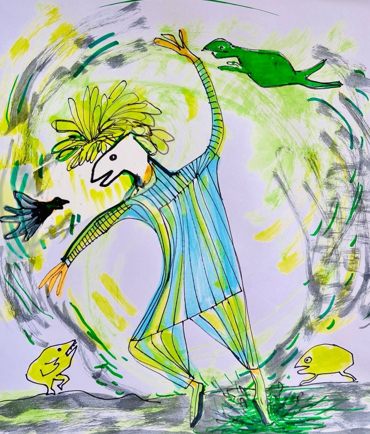 Drawing No. 1,267, 'Brendan decided to choreograph an entirely new River Dance', posted JAN 10, 2023