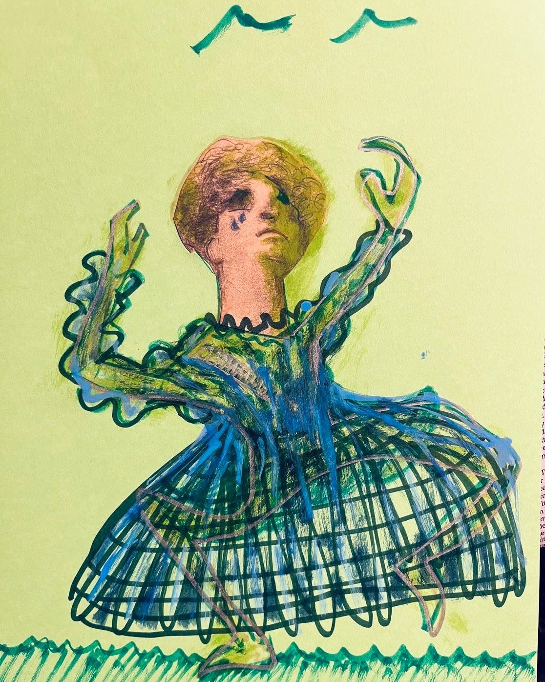 Drawing No. 1,652, 'Curiously none of the jolly green giant's kids inherited his jolly green genes.', posted JAN 15, 2024