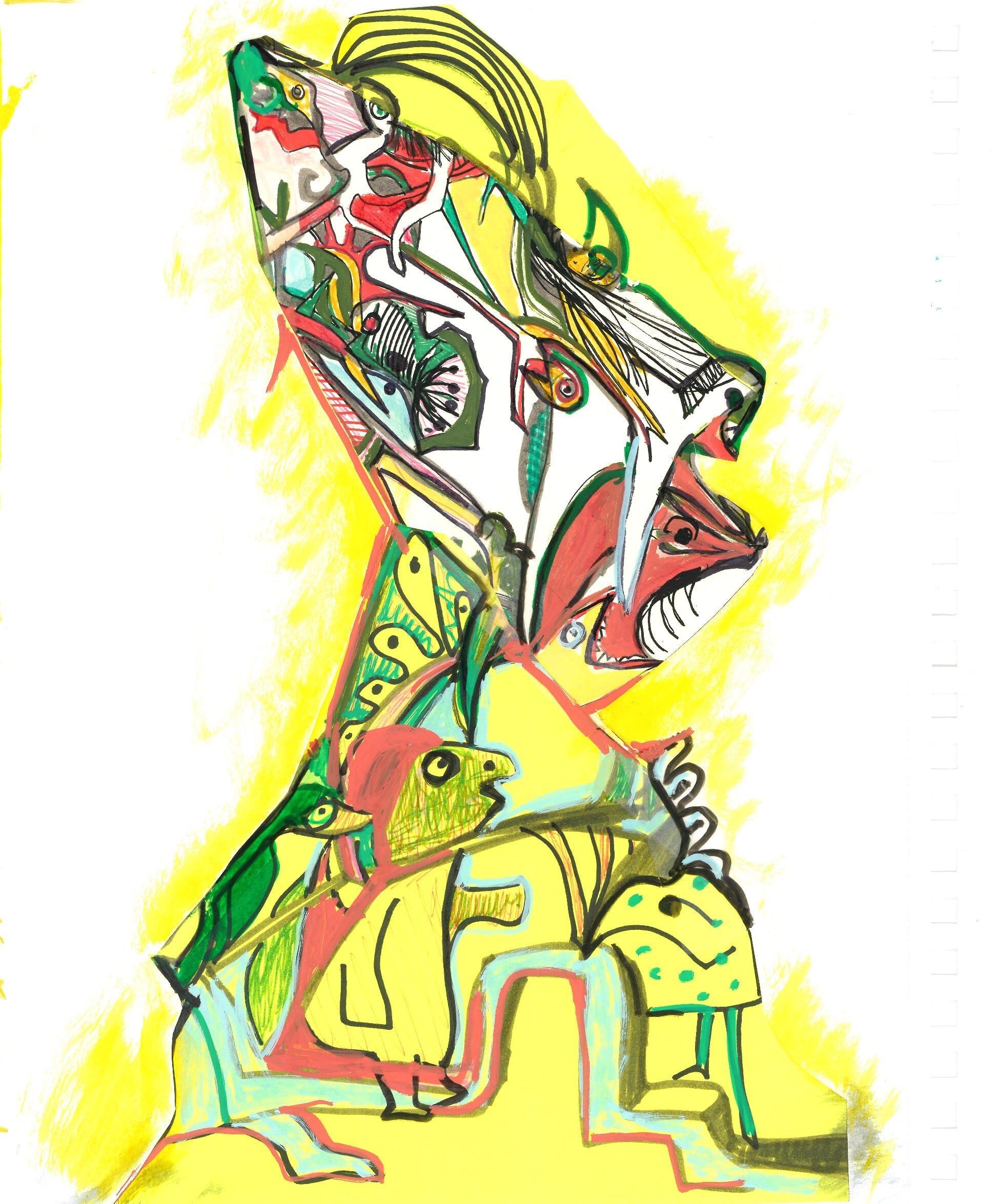 Drawing No. 1,072, 'Banana Colored World', posted JUL 4, 2022