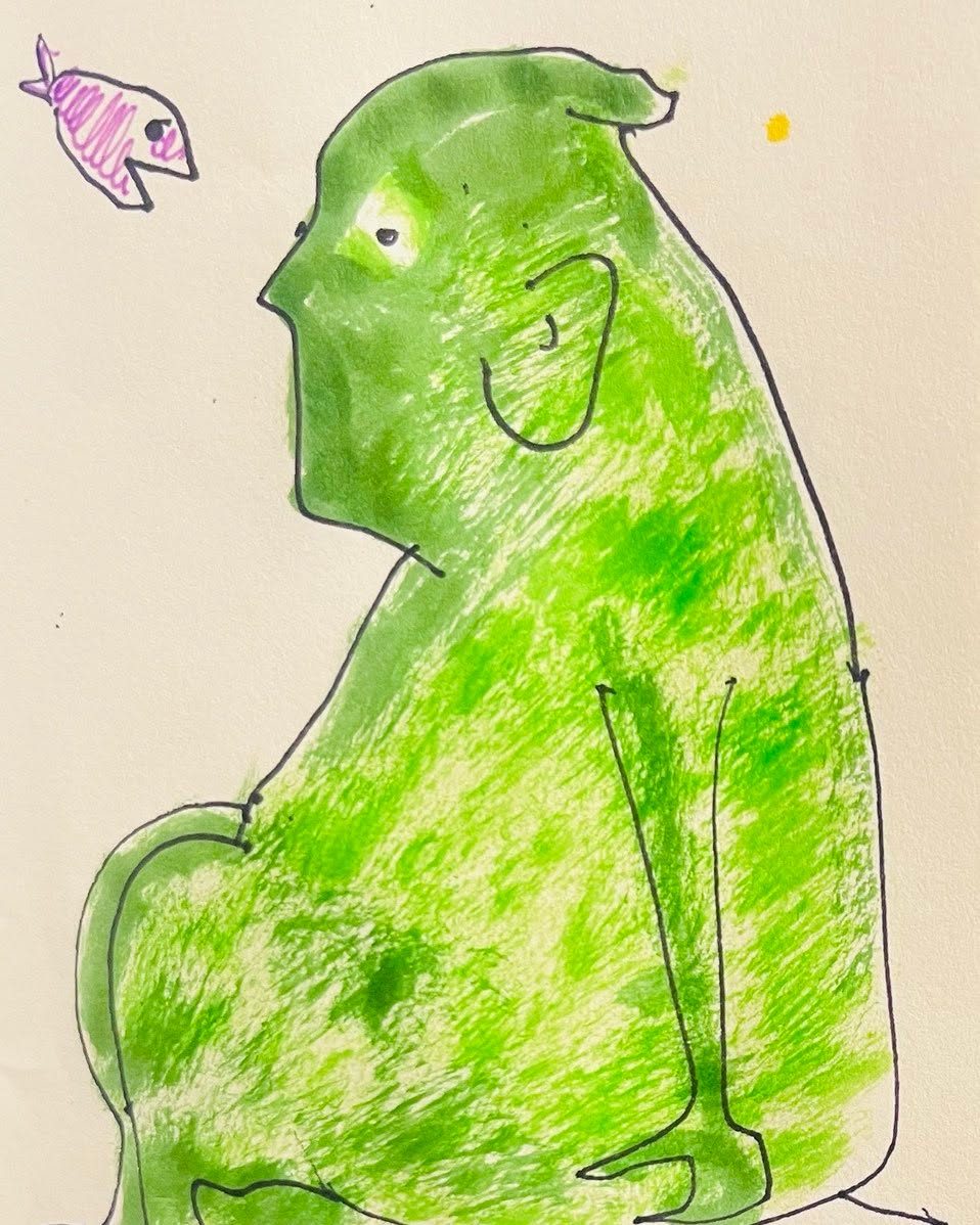 Drawing No. 1,871, 'Dr. Fisch's advice was to cut back on the kale.', posted AUG 8, 2024