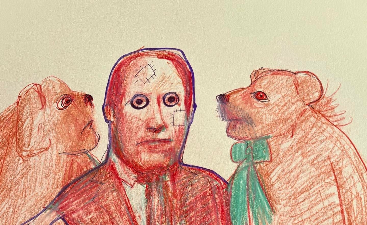 Drawing No. 2,140, 'There was high drama in the doll hospital.', posted APR 22, 2025