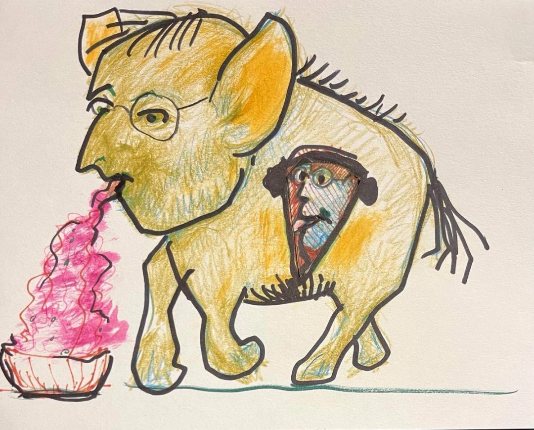 Drawing No. 1,723, 'Walter's gut didn't always make wise decisions.', posted MAR 23, 2024