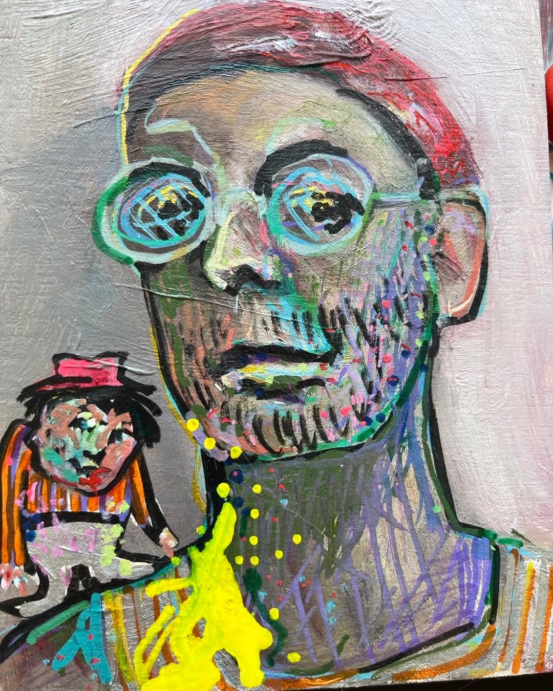 Drawing No. 1,008, 'Due to a supply chain holdup on canvases, the Mudge brothers had to paint on themselves.', posted MAY 1, 2022