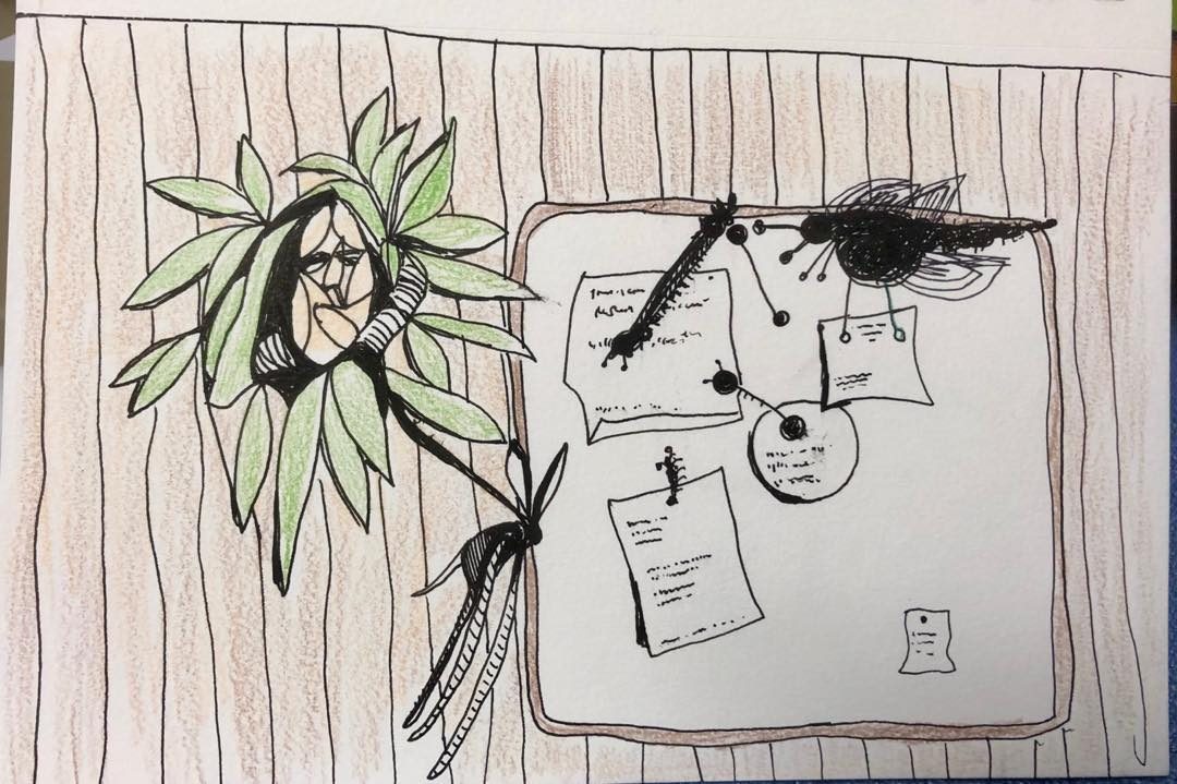 Drawing No. 66, 'Not enough pushpins', posted SEP 14, 2019