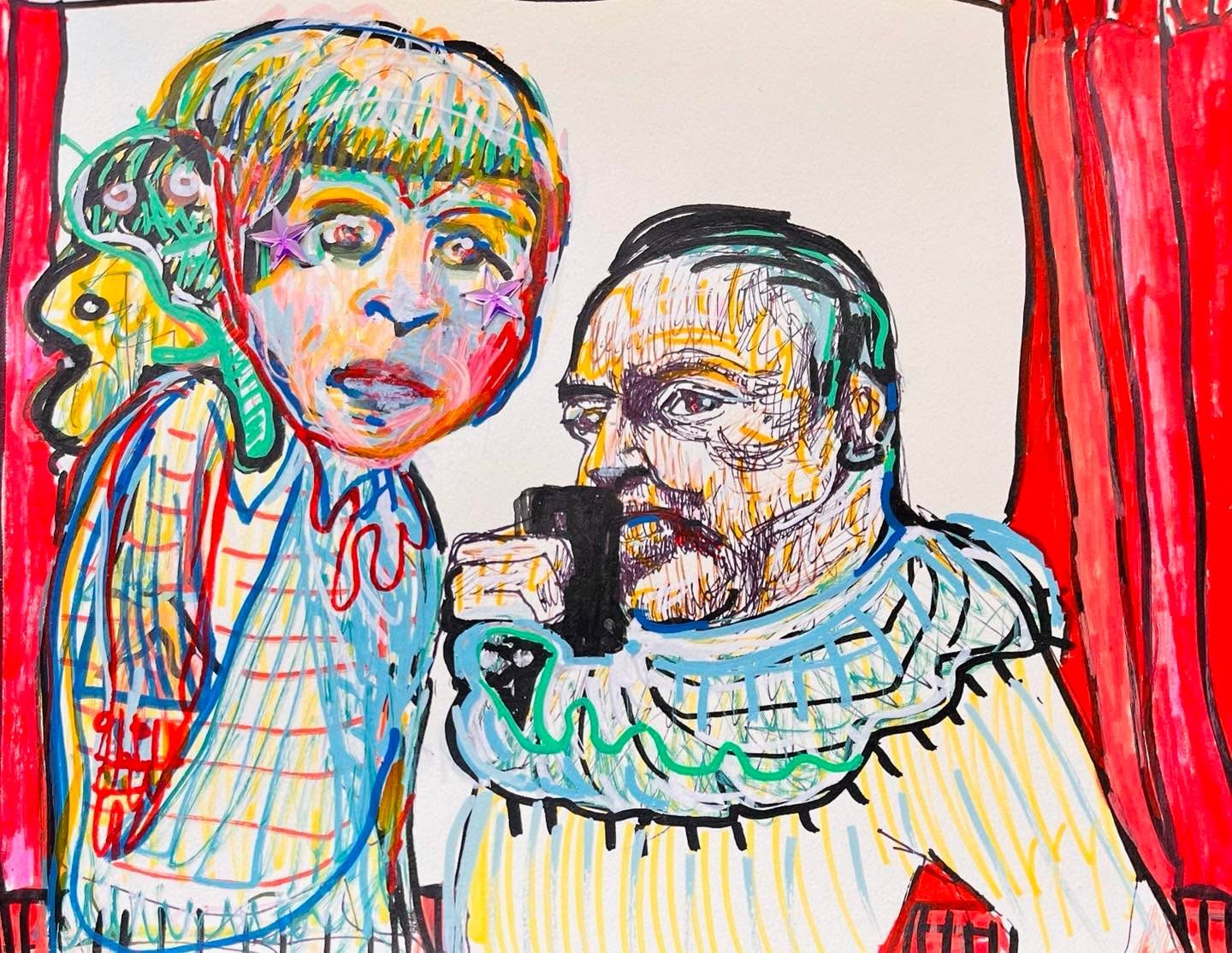 Drawing No. 1,038, 'Interrupting Marnie’s aria for a selfie was not Oxford’s smartest career move.', posted MAY 30, 2022