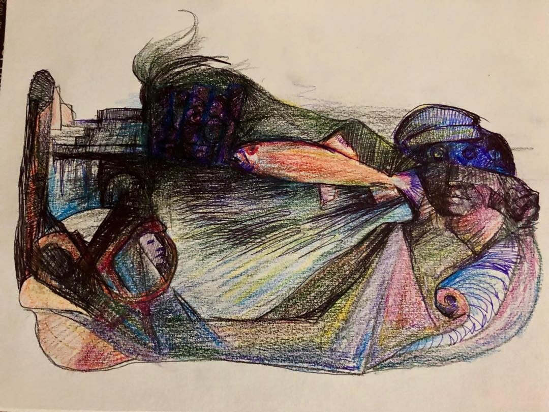 Drawing No. 150, 'Fish story', posted NOV 29, 2019