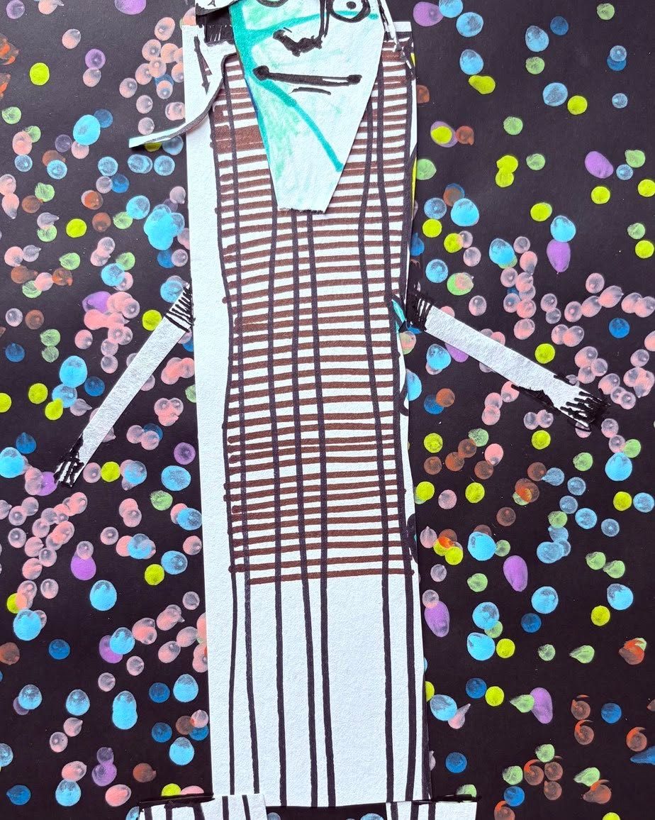 Drawing No. 2,298, 'Elsa June repurposed her old Venetian blinds to make a cute 1920's flapper outfit.', posted SEP 9, 2025
