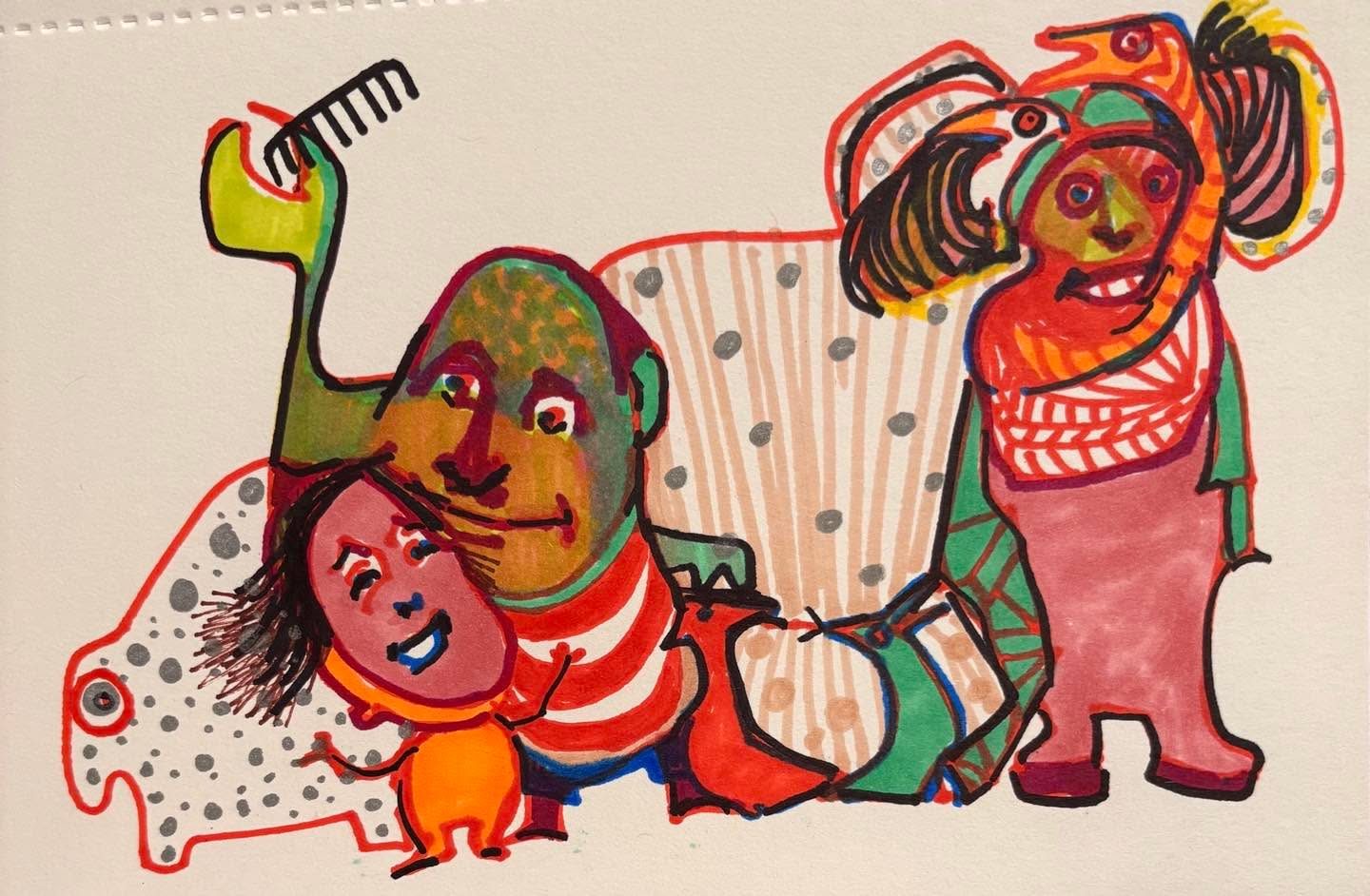 Drawing No. 2,238, 'Marcelo did wonders with summer frizzies.', posted JUL 16, 2025