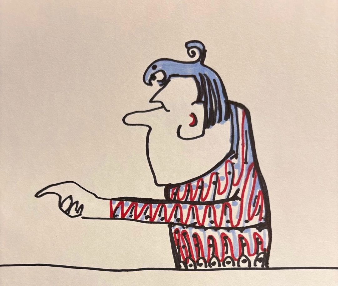 Drawing No. 2,718, 'Hemphill needed directions to the restroom.', posted SEP 17, 2026