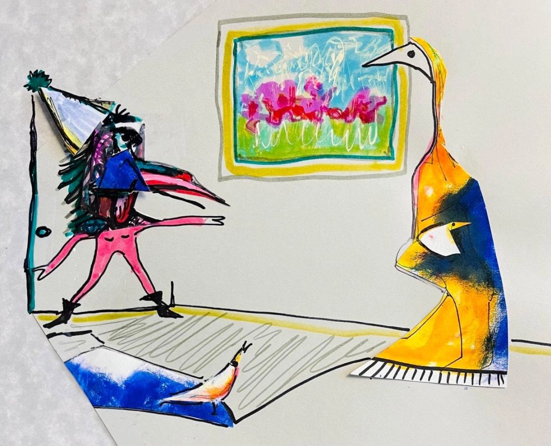 Drawing No. 1,233, 'Defying her mother, Liz went out on a school night.', posted DEC 7, 2022