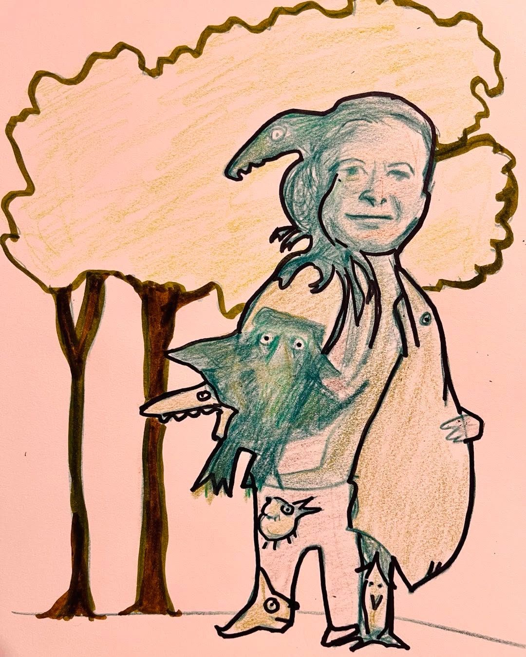 Drawing No. 1,187, 'Meg’s  commitment to natural fibers was admirable—and a little odd.', posted OCT 24, 2022