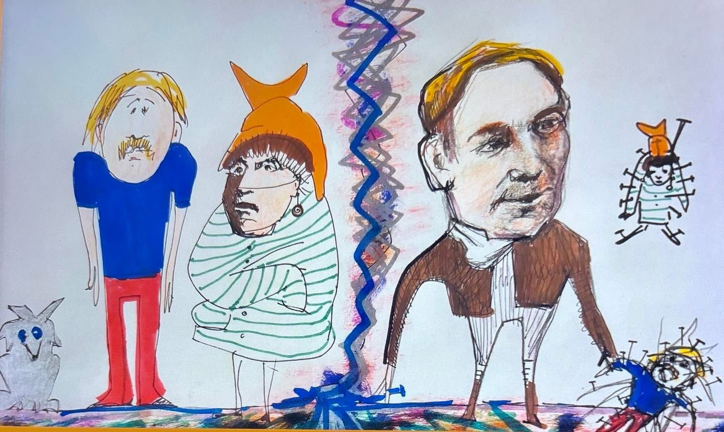 Drawing No. 2,126, 'Brad and Doris didn't know why, suddenly, everything hurt.', posted APR 10, 2025