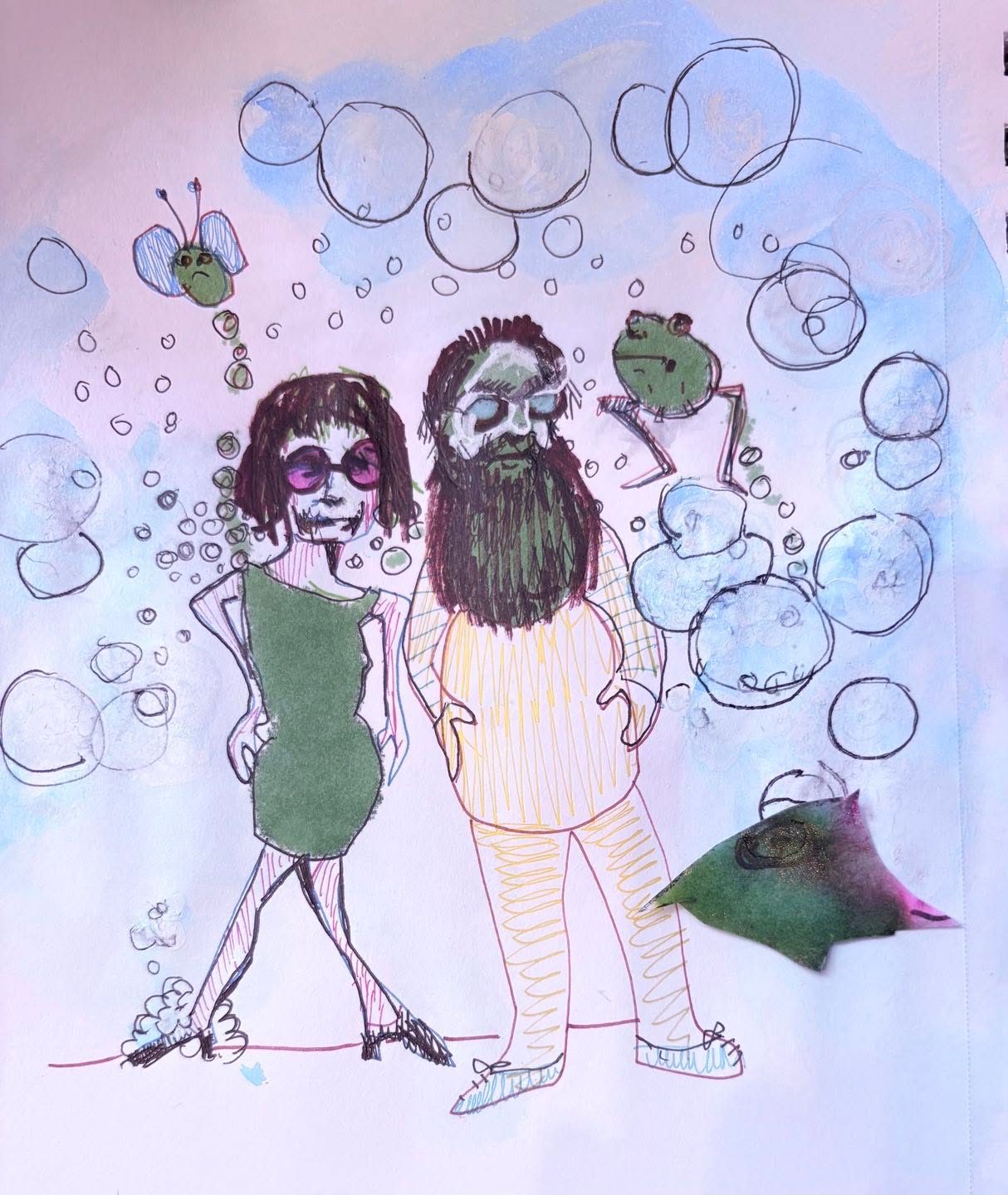 Drawing No. 2,669, 'The Finsters relied on bubble therapy to keep them calm.', posted AUG 5, 2026
