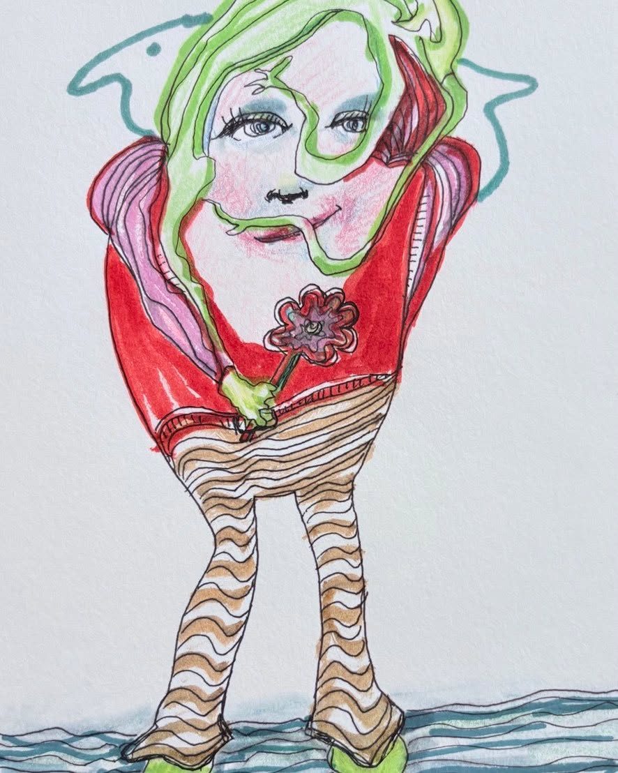 Drawing No. 2,212, 'Danielle loved her Sundays on the water.', posted JUN 22, 2025