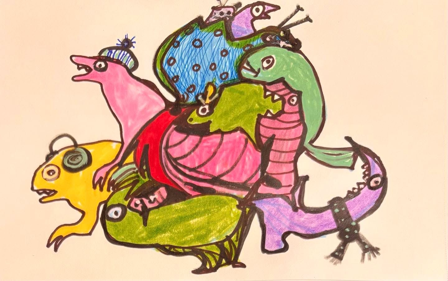 Drawing No. 2,442, 'The Federbush-Wilder kids couldn't wait for the first flake to fall.', posted JAN 24, 2026