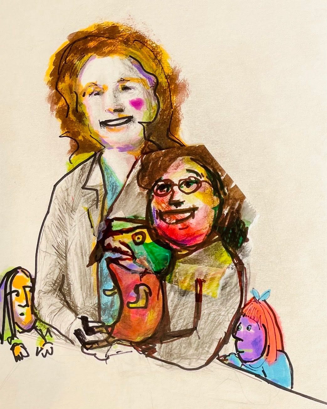 Drawing No. 1,288, 'All Cecelia wanted to do was paint faces.', posted JAN 29, 2023