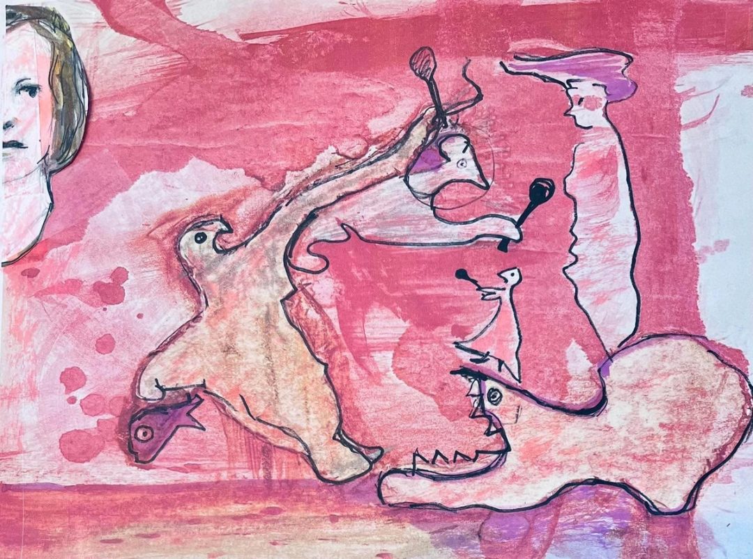 Drawing No. 1,251, 'As Leslie had feared, too many cooks spoiled the jello mold.', posted DEC 25, 2022