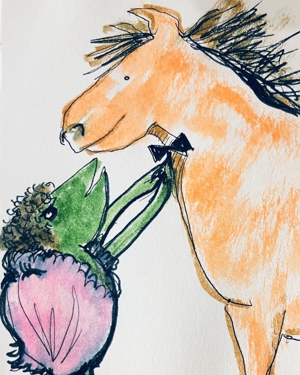Drawing No. 2,011, 'Dobbin heard rumors of a bridle party.', posted DEC 18, 2024