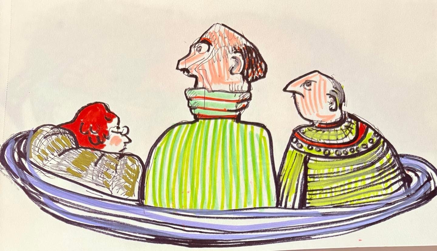 Drawing No. 2,347, 'Zugasti's big bread was his role as a scoop of coffee ice cream in, "Banana Split."', posted OCT 28, 2025