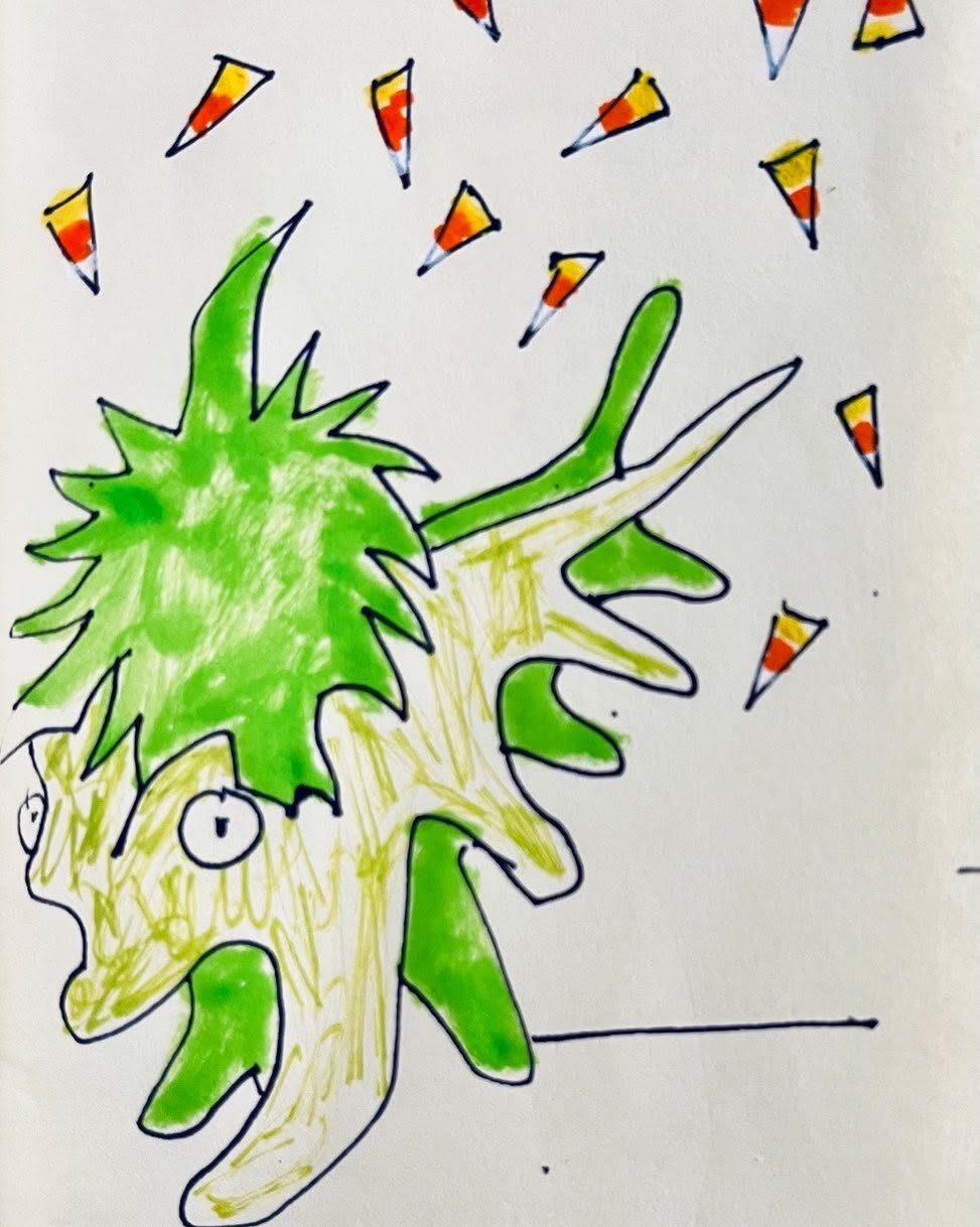Drawing No. 1,896, 'A touch of Fall in the air was bracing.', posted AUG 31, 2024