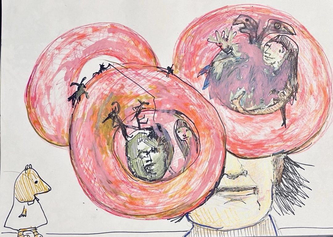 Drawing No. 874, 'Glazed donuts kept preying on Muriel’s mind.', posted DEC 21, 2021