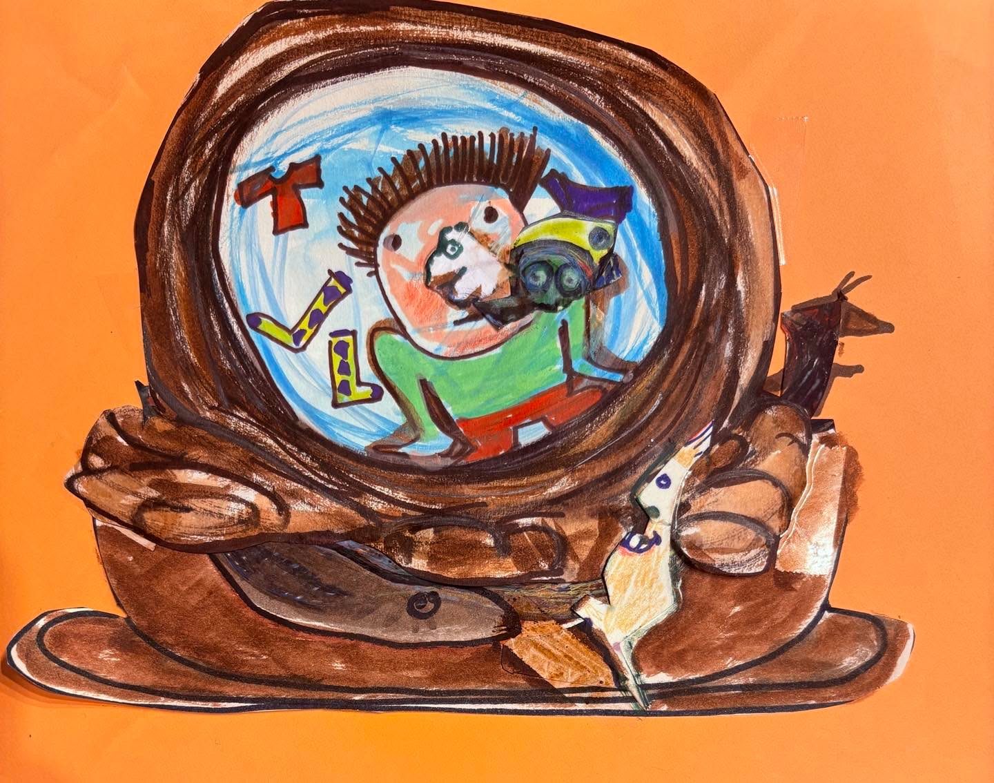 Drawing No. 2,425, 'With an old washing machine, a screwdriver and some cables, Hobson found himself on a 1950's kiddie show.', posted JAN 8, 2026