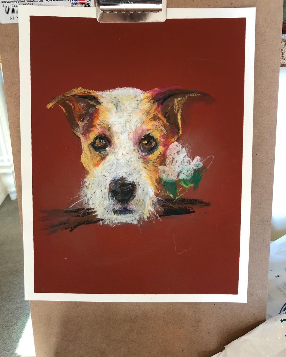 Drawing No. 8, 'Started in sanguine powder and gum Arabic and ended up in oil pastel. Much more fun than working.', posted OCT 7, 2018