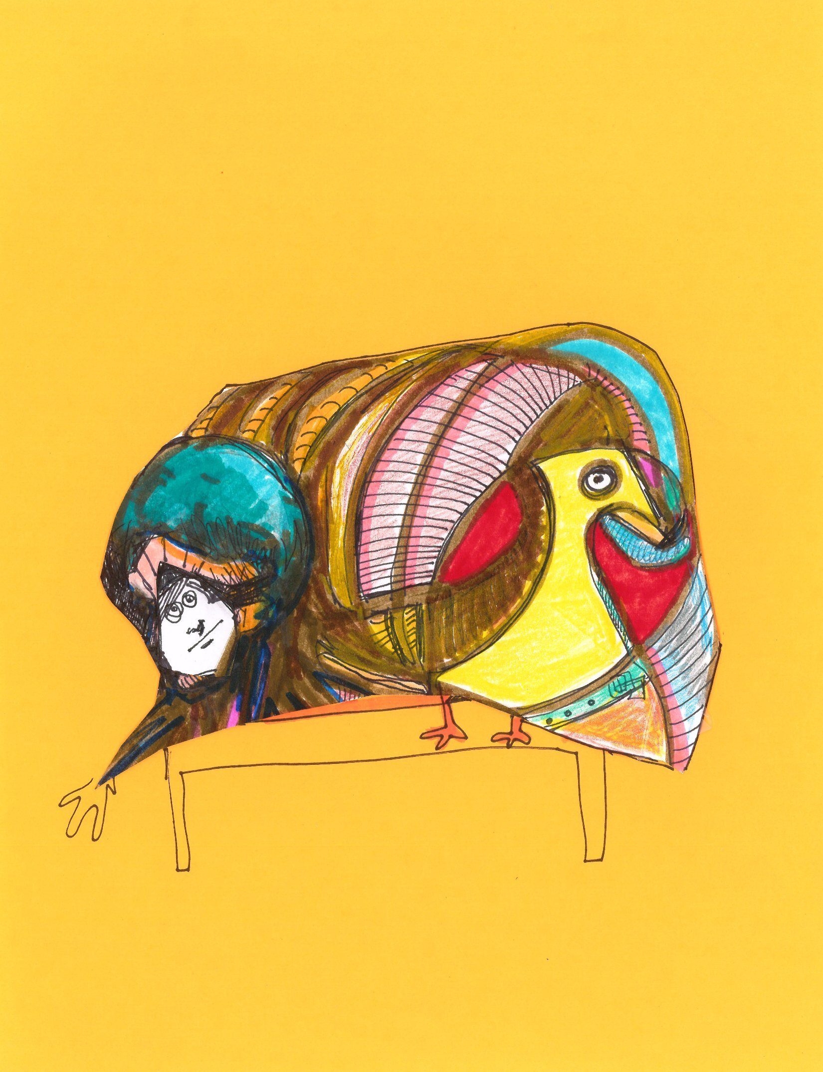 Drawing No. 2,207, 'Boarded Bird Equals Boredom', posted JUN 17, 2025