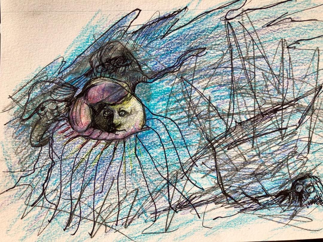 Drawing No. 58, 'Singing the blues', posted SEP 9, 2019