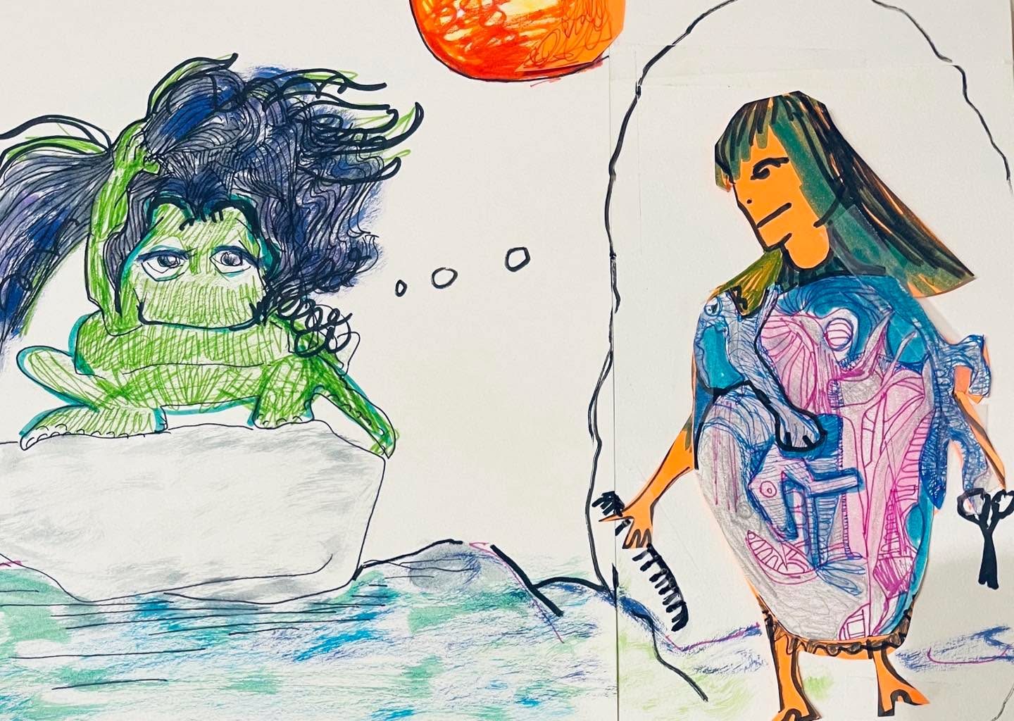 Drawing No. 1,367, 'For days, Gigi had been trying to remember the name of her wonderful hair stylist.', posted APR 19, 2023