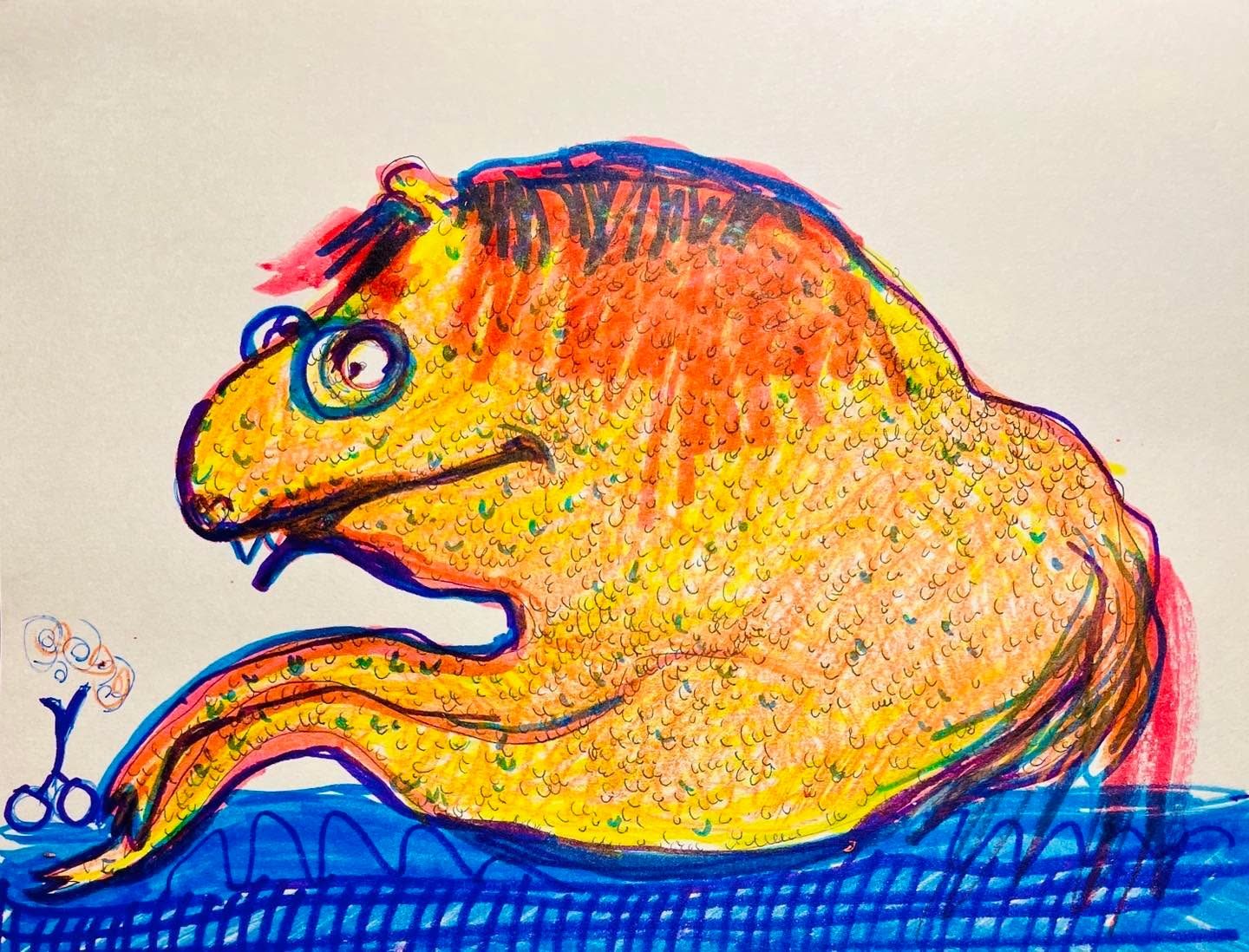 Drawing No. 1,589, 'Having plucked out unwanted hair, Leona was left with follicles galore.', posted NOV 14, 2023
