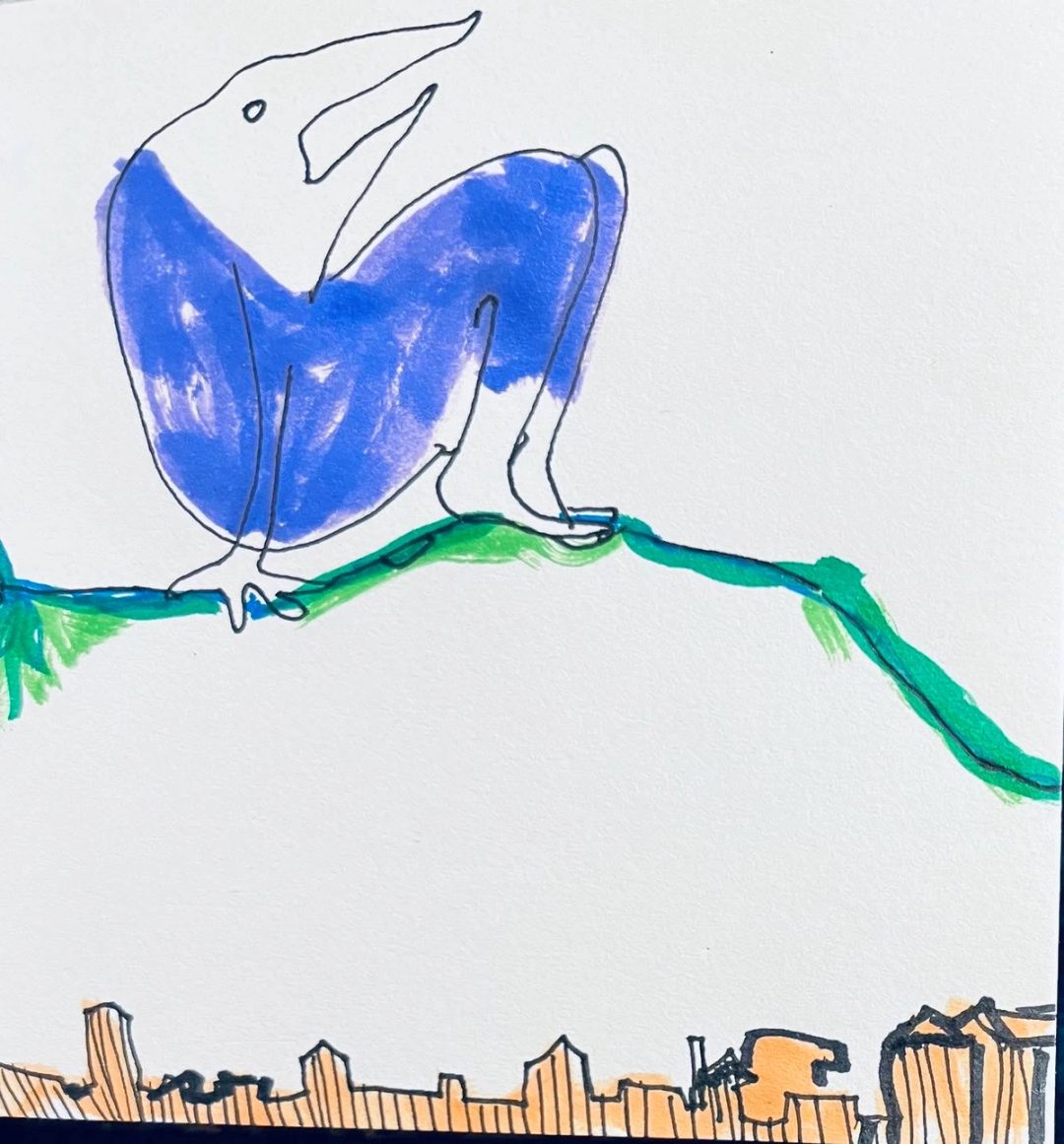 Drawing No. 2,052, 'Mercer experienced a sudden fear of falling.', posted JAN 28, 2025
