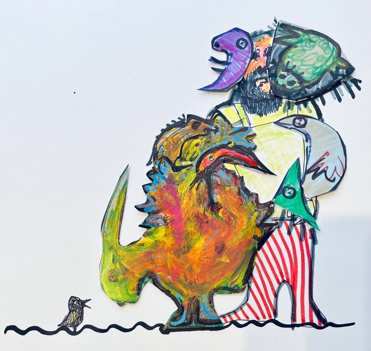 Drawing No. 1,598, 'For Meade and Hawthorne, reconnecting at Thanksgiving was always a joy.', posted NOV 22, 2023