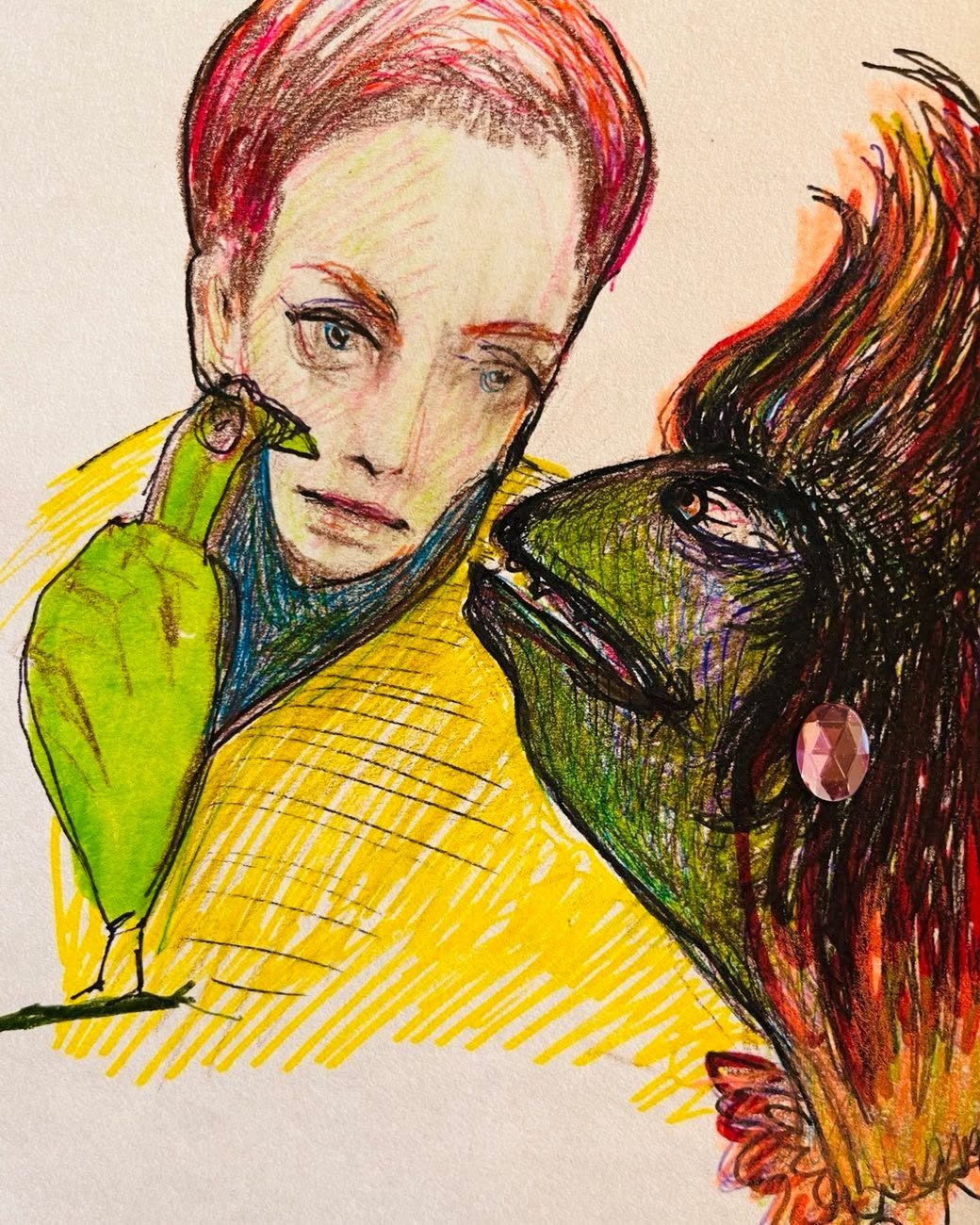 Drawing No. 1,198, 'Lucy loved avian couples counseling, even though the pay was chickenfeed.', posted NOV 4, 2022