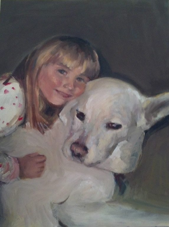 Watson with Charlotte, a portrait by Jane Hart.