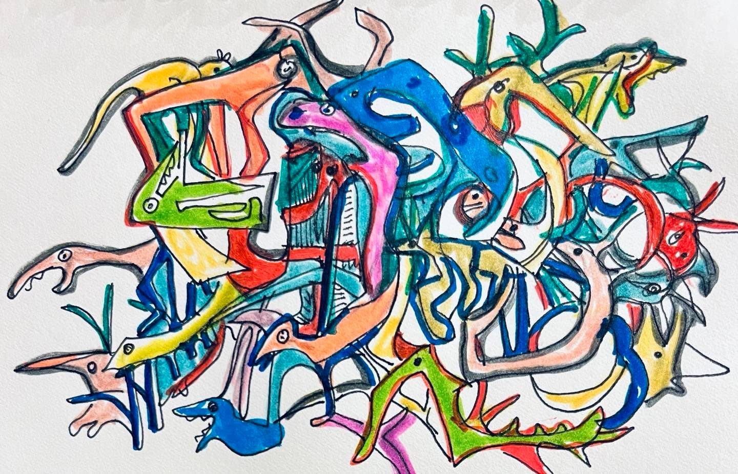 Drawing No. 1,922, 'The first graders' big challenge was to line up in size places.', posted SEP 24, 2024