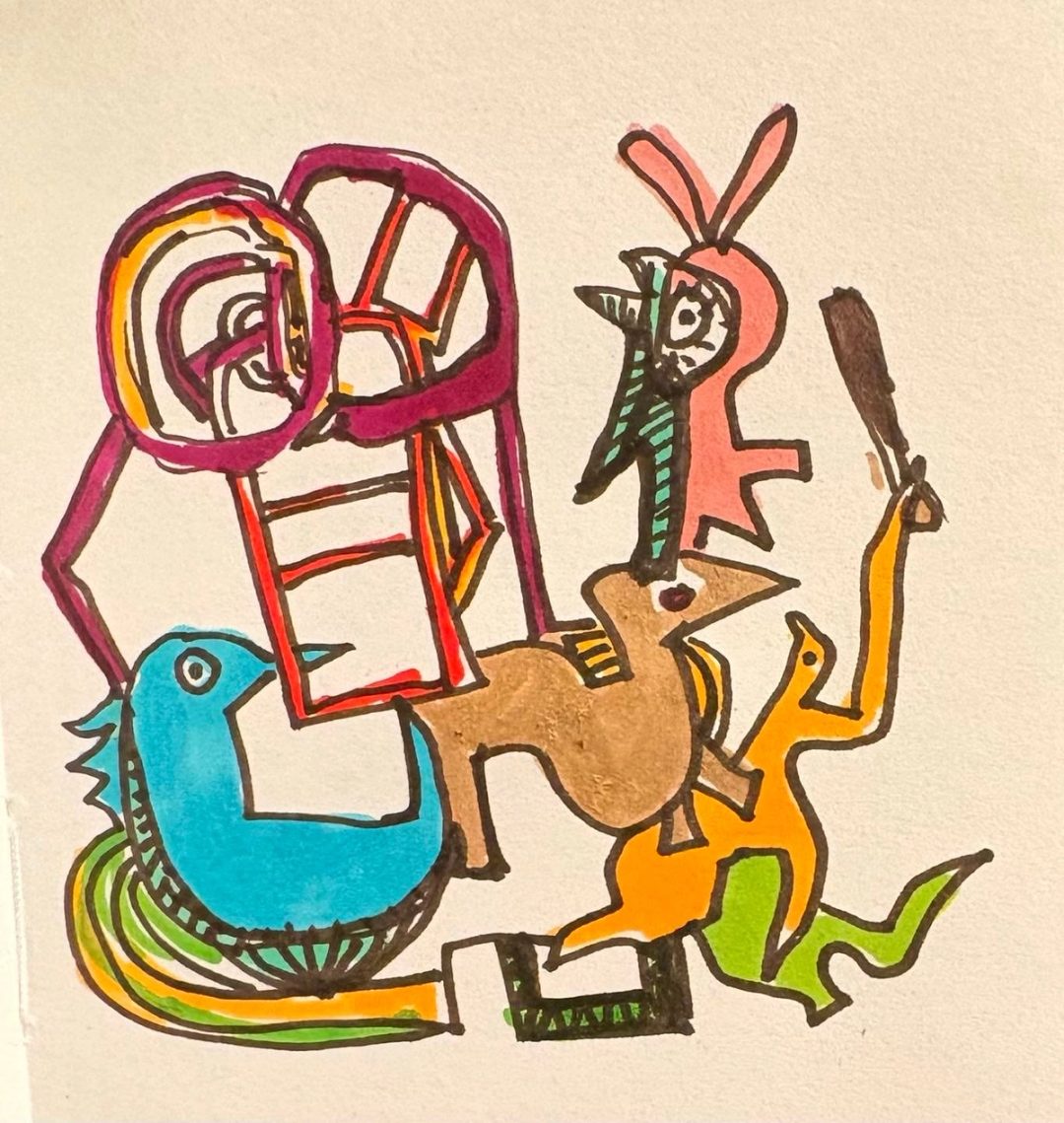 Drawing No. 2,124, 'The multigenerational gym was a work in progress.', posted APR 8, 2025