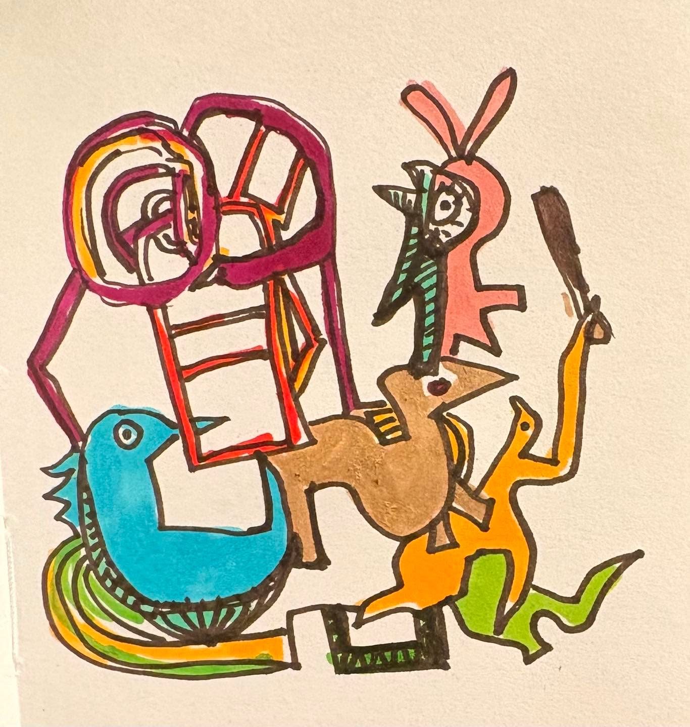 Drawing No. 2,124, 'The multigenerational gym was a work in progress.', posted APR 8, 2025