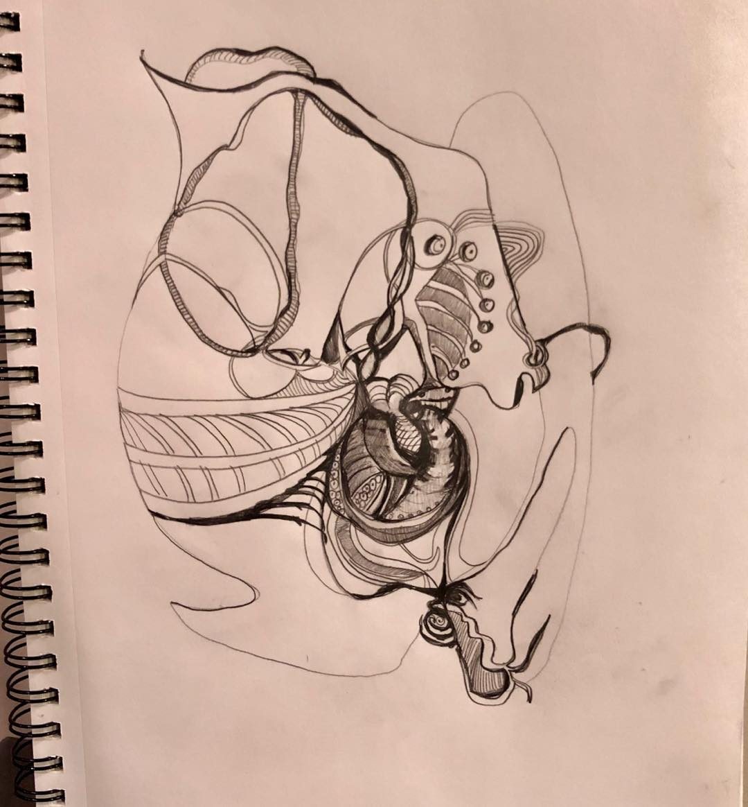 Drawing No. 23, 'Idle doodling while watching Jeopardy.', posted MAY 3, 2019