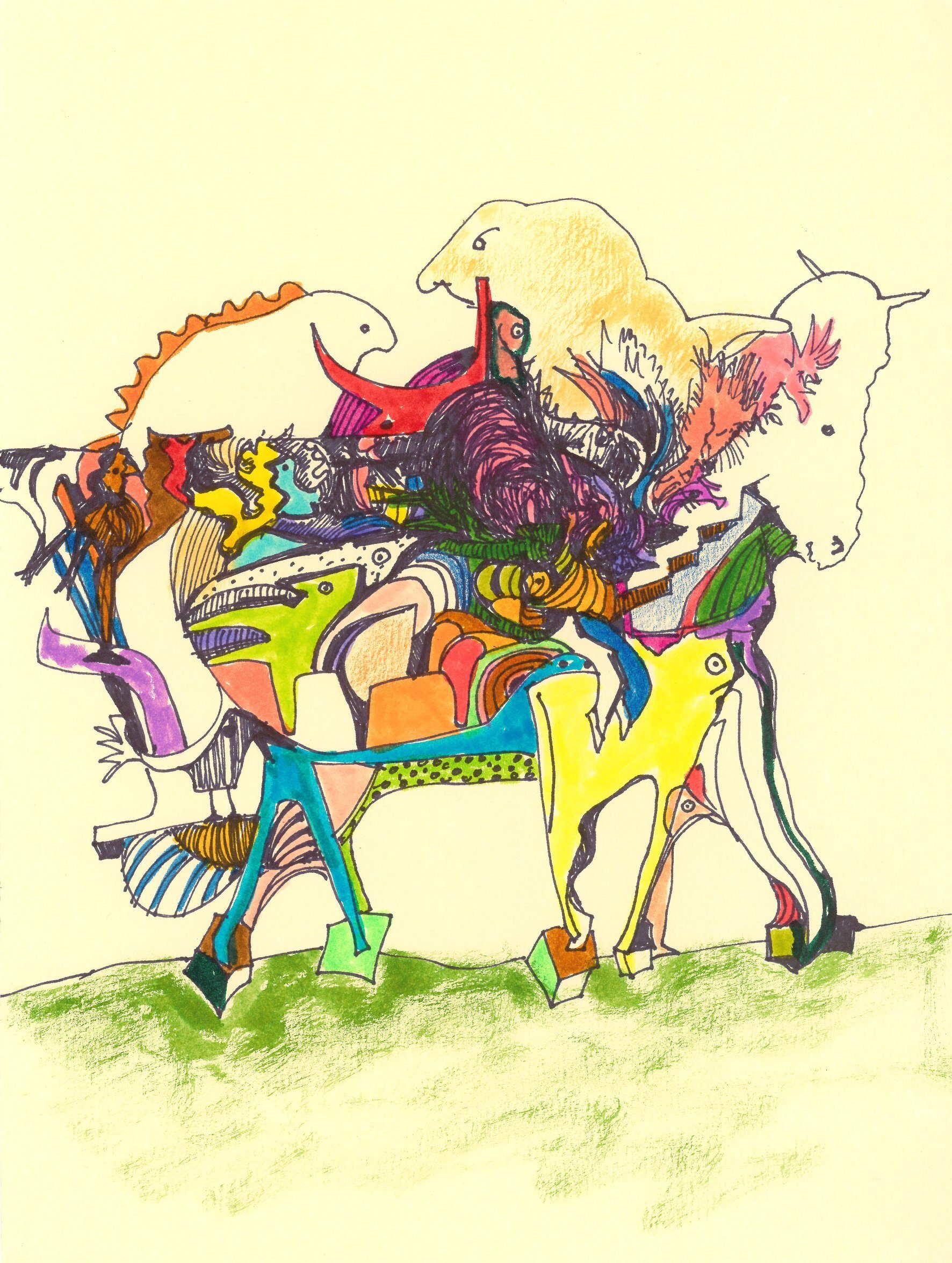 Drawing No. 1,498, 'Fluffy Beast of Burden', posted AUG 23, 2023